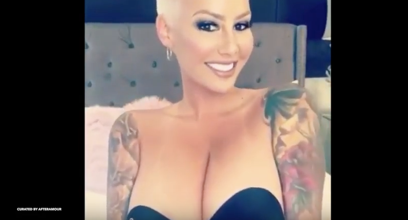 Amber Rose tries on strapless bra