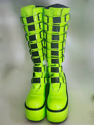 White Buckle-Stride Platform Boots