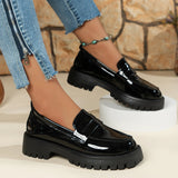 Solid Black Loafer Flats - AfterAmour