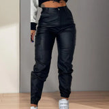 Faux Leather Motorcycle Pants