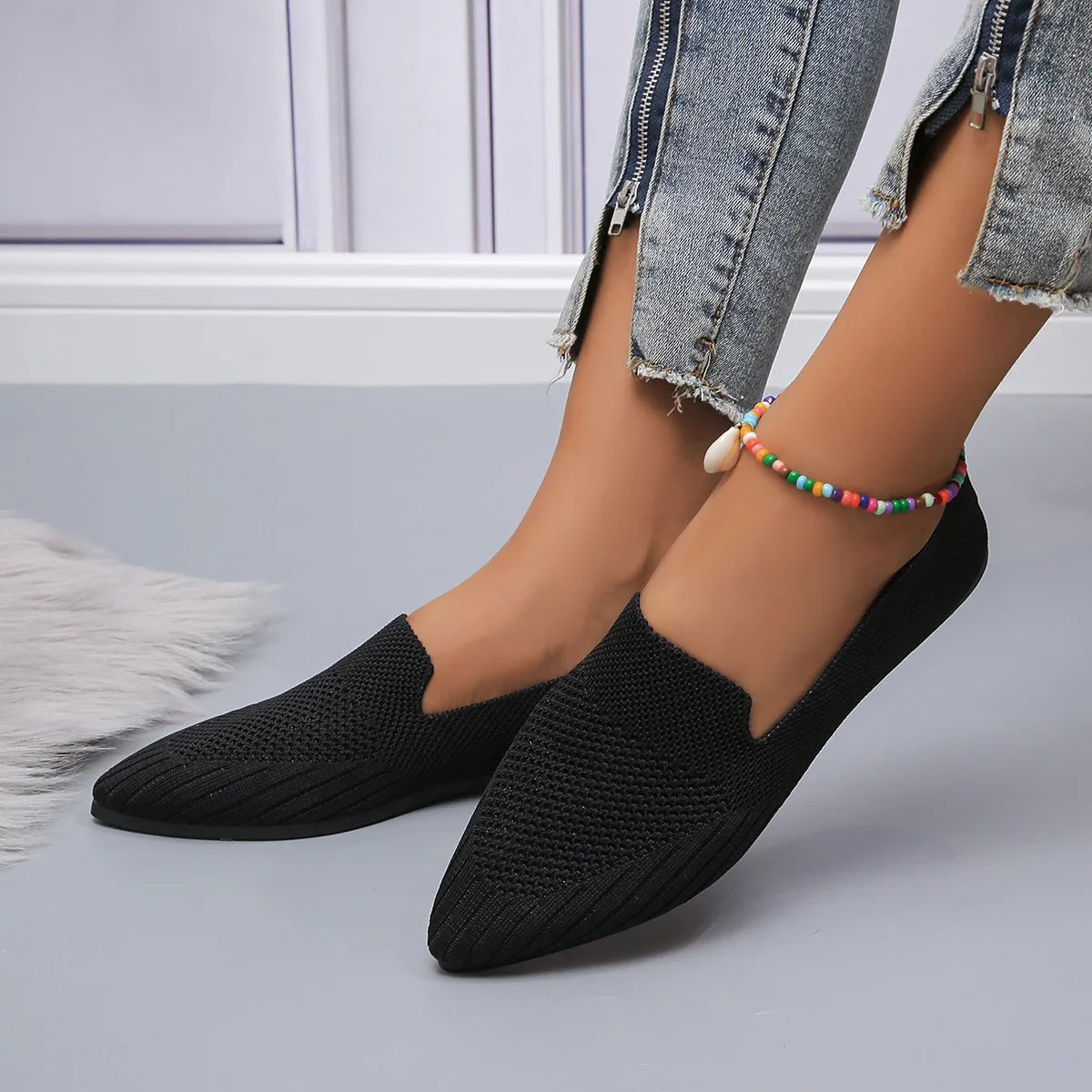 Sharp Mesh Loafer Flats - AfterAmour