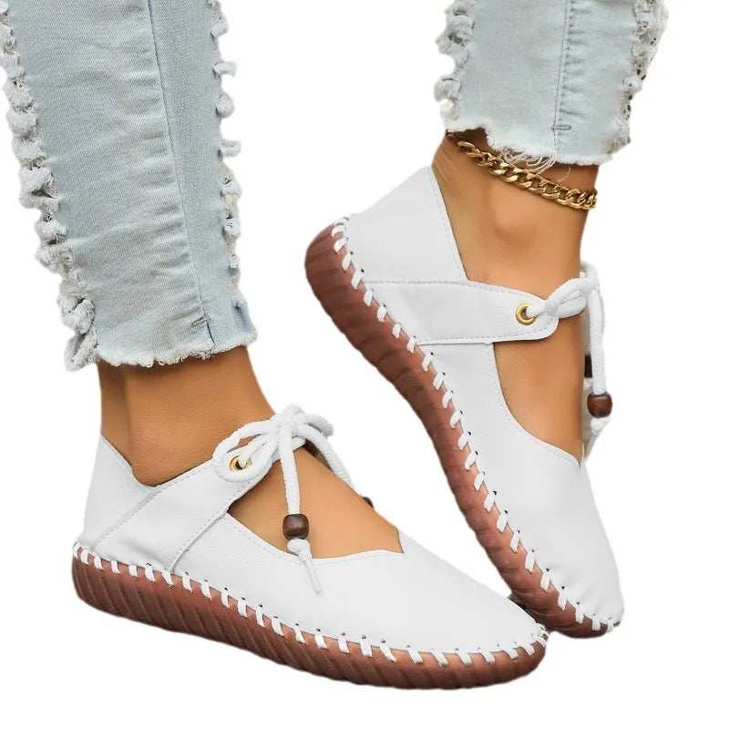 Lace Up Moccasins Flats - AfterAmour