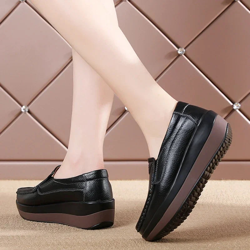 Hollow Print Platform Flats - AfterAmour