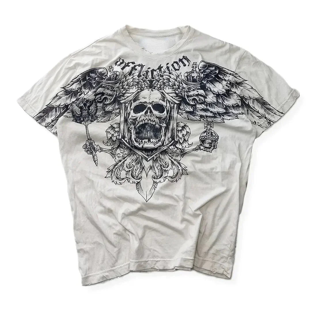 Gothic Skull Affliction Graphic Tee