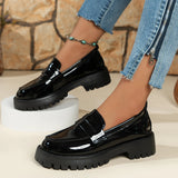 Solid Black Loafer Flats