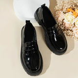 Solid Black Loafer Flats - AfterAmour