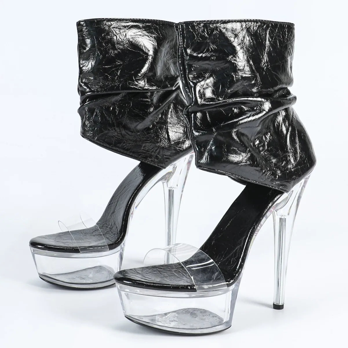 Round Metallic Platform Heels - AfterAmour