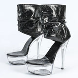 Round Metallic Platform Heels - AfterAmour