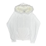 faux fur zip up hoodie - AfterAmour