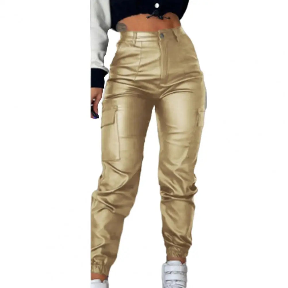 Faux Leather Motorcycle Pants
