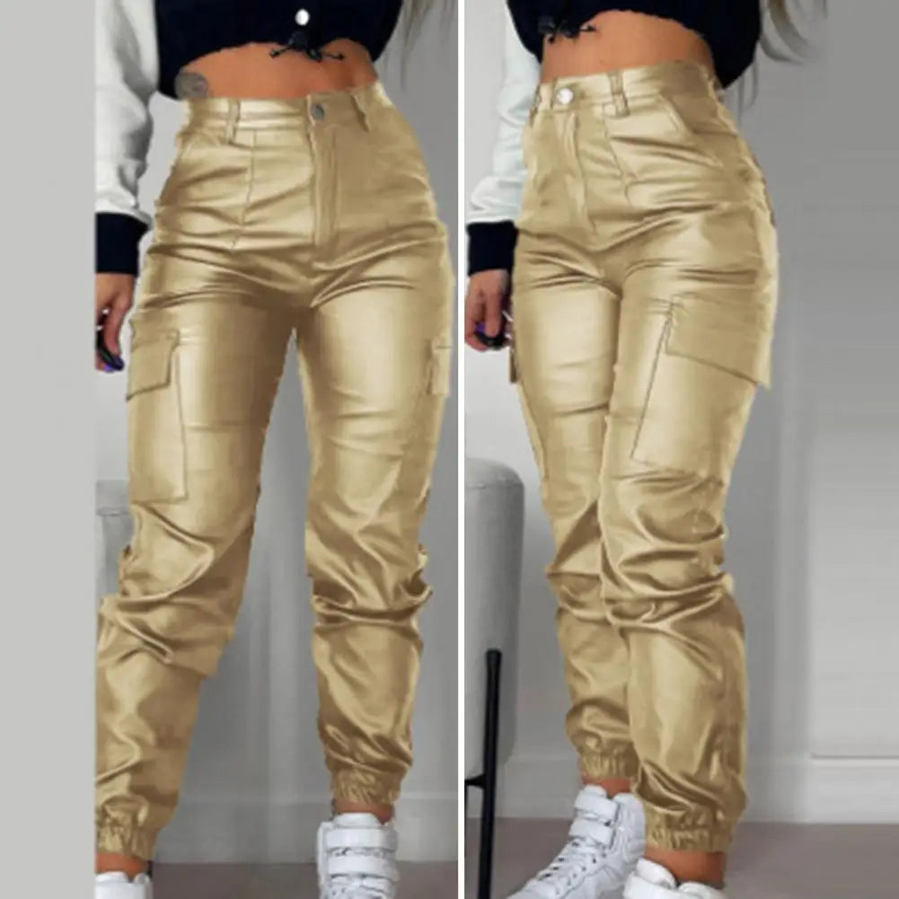 Faux Leather Motorcycle Pants