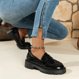 Solid Black Loafer Flats - AfterAmour