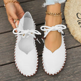 Lace Up Moccasins Flats - AfterAmour