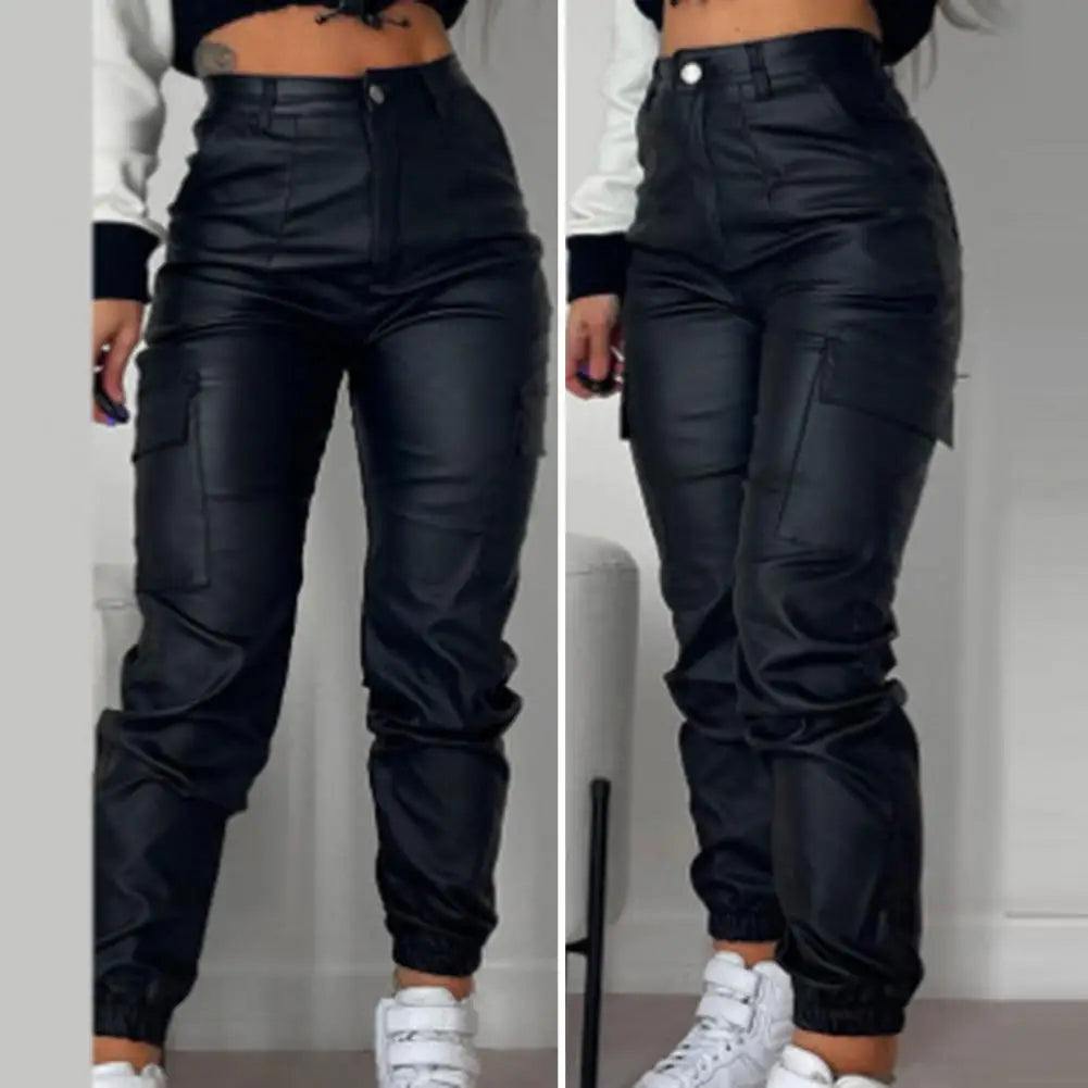 Faux Leather Motorcycle Pants