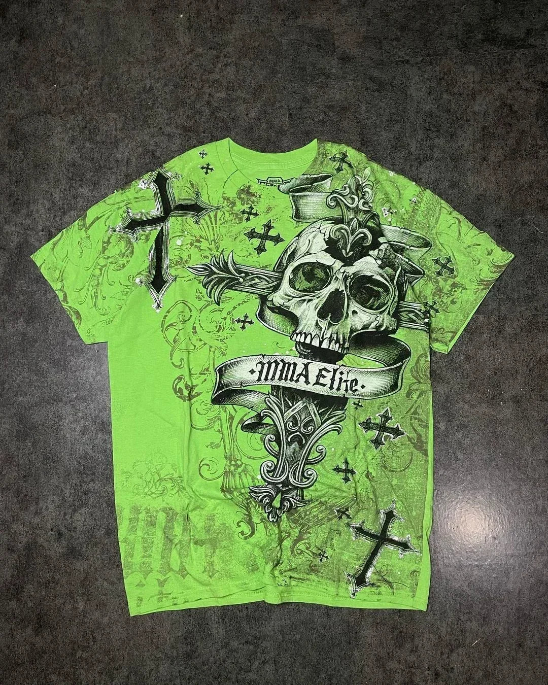 Gothic Skull Affliction Graphic Tee