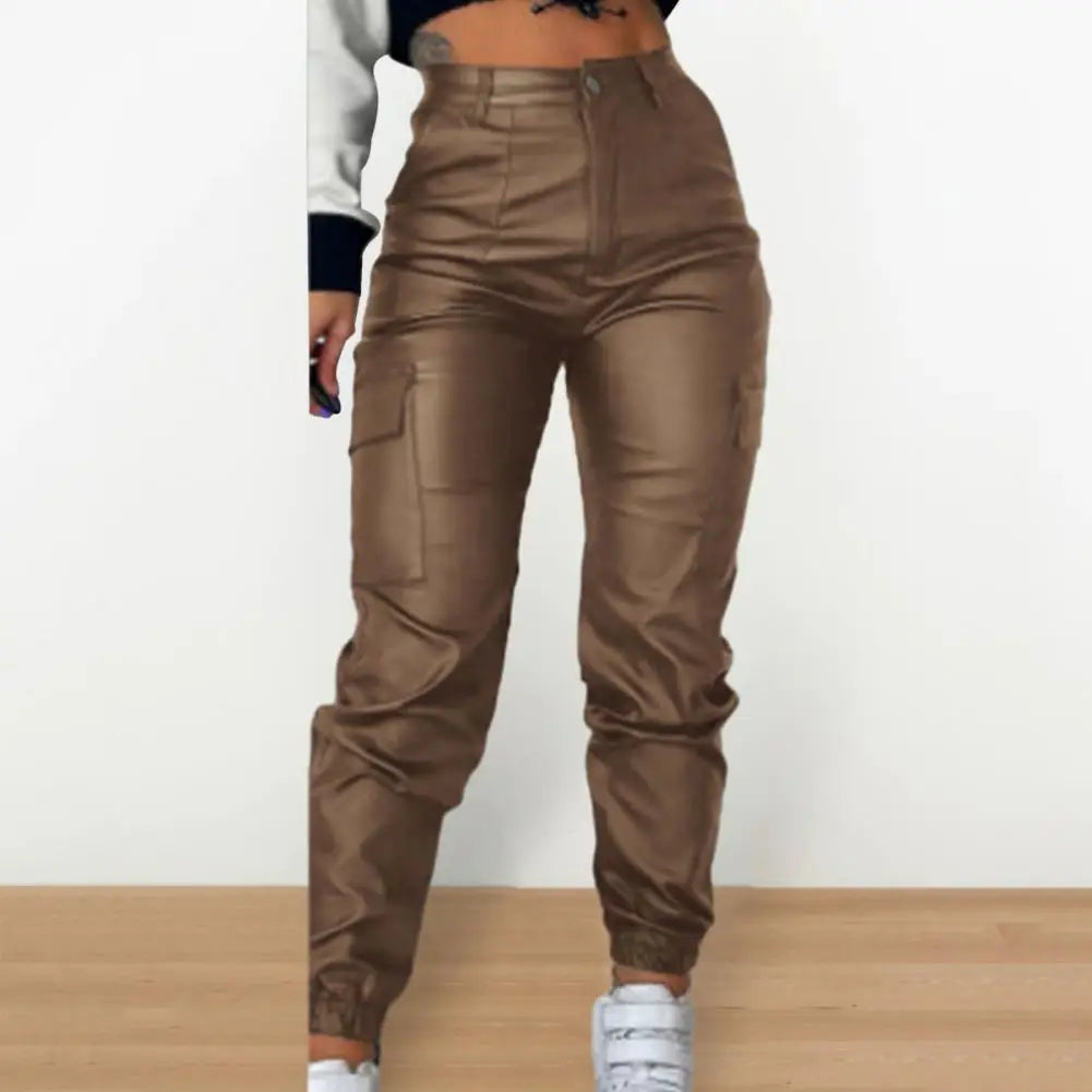 Faux Leather Motorcycle Pants
