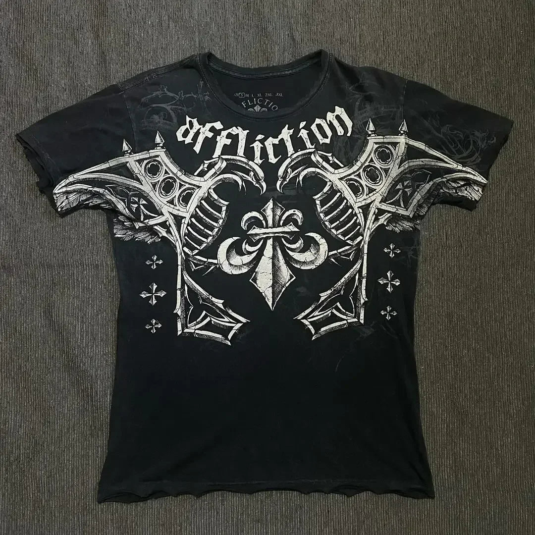 Gothic Skull Affliction Graphic Tee