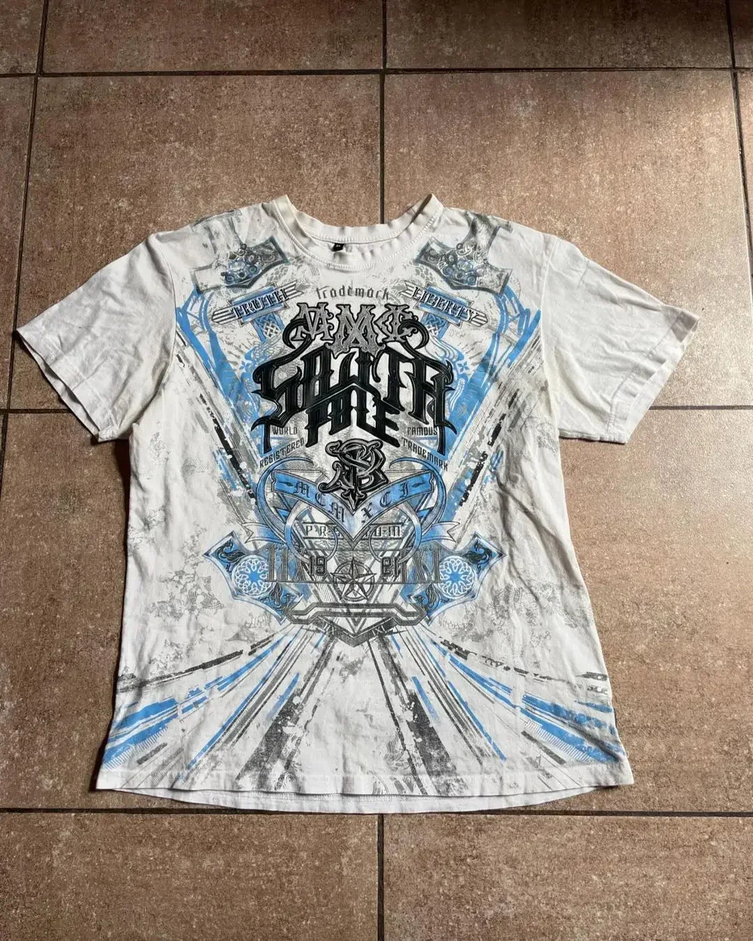 Gothic Skull Affliction Graphic Tee