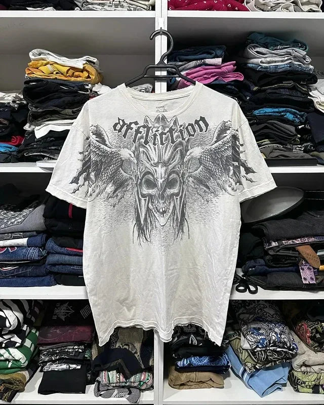 Gothic Skull Affliction Graphic Tee