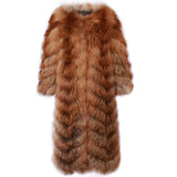 Ladies Long Natural Fox Fur Coat