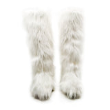 Multicolor Knee-high Fur Boots - AfterAmour
