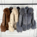 Fox Fur Three Quarter Leather Jacket - AfterAmour