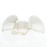 Angel Wings White Fuzzy Plush Backpack