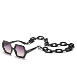 Luxury Big Chain Polygon Sunglasses