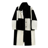 Checkerboard Sherpa Trench Overcoat