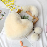 Plush Heart Shaped Clutch Bag - AfterAmour
