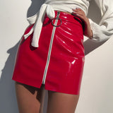 allure zip-up mini skirt