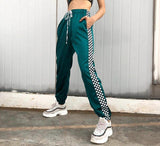 checkerboard stripe active sweatpants