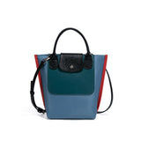 Elegant Nylon Color Matching Tote Bag - Large-Capacity Shoulder Bag, High-End Texture Fashion Handbag for Women, Versatile Crossbody Style