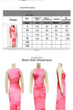 Women's Spring Summer Elegant Sexy Printed Bodycon Waist-Defining Slimming Chic Dress
