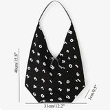 Hobo tote bag, simple digital printed canvas bag, versatile slouchy bag, shoulder bag bag