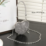 Rhinestone Dinner Bag, Mini heart purse, Small and Exquisite Shiny Dress Bag, Ball Bag, Prom Bag, Party Purse