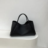 Large capacity top handle bag, casual minimalist popular versatile tote purse, retro commuter tote bag, shoulder bag with crossbody strap