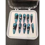 1051- Handmade press on nails fake nails removable Handmade Drawing Nails