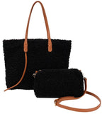 Lamb Plush Top Handle Tote bag Women Fake Fur Shoulder Bag Fluffy Bag Fuzzy Bag