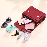 Small genuine leather handbags casual shoulder bag square shape crossbody