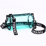 PVC waterproof drum crossbody bag, Transparent small crossbody bag,