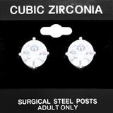 11mm Round CZ Stud Earrings