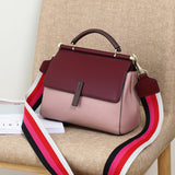 Cowhide leather tote bag shoulder purse leather crossbody strap 8853