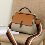 Cowhide leather tote bag shoulder purse leather crossbody strap 8853
