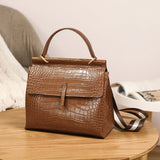Genuine leather large capacity portable shoulder bag fashion crocodile  7387 tote crossbody