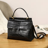 Genuine leather large capacity portable shoulder bag fashion crocodile  7387 tote crossbody