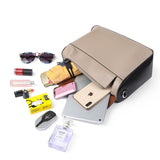 Genuine leather bag for female bag shoulder bag large capacity with contrast color pattern tote