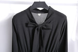 Long Sleeve Floral Print Chiffon Dress - Medium Lace Up Slim Fit Women's Dress