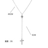 Fashion Simple Diamond Necklace Alloy Cross Pendant Necklace NK08210501