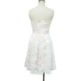 White Breast Wrap Bridesmaids Fluffy Middress Evening Dress Sexy White Floral Wrap Dress Summer